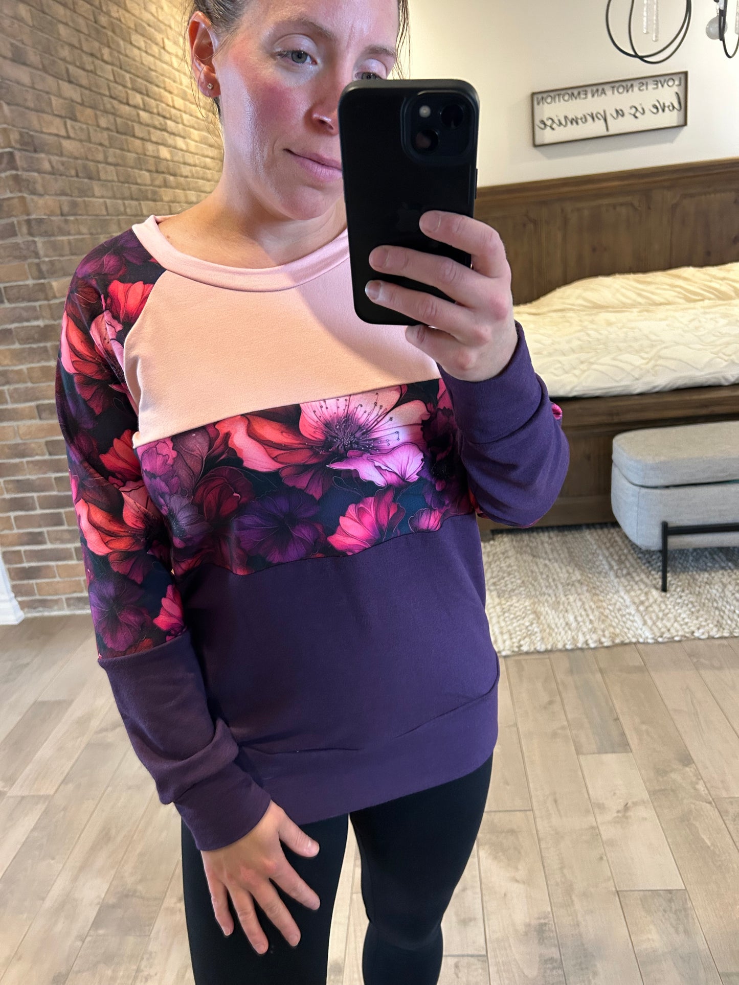 Tunique squish fleuri et plum