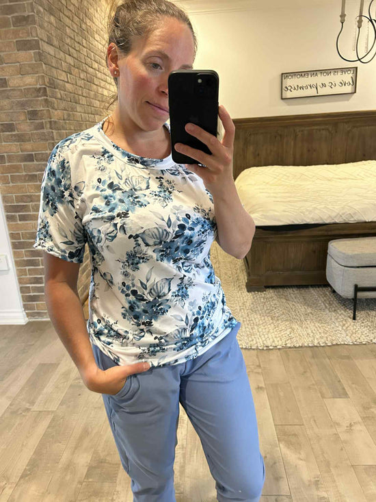 Jogging simili jeans bleu pâle