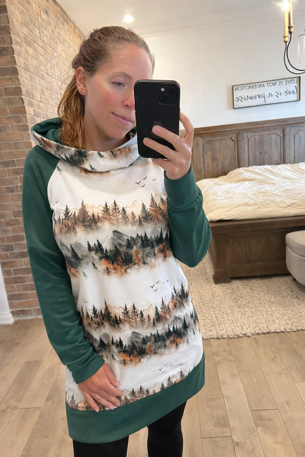 Robe velour montagne blanche et PINE