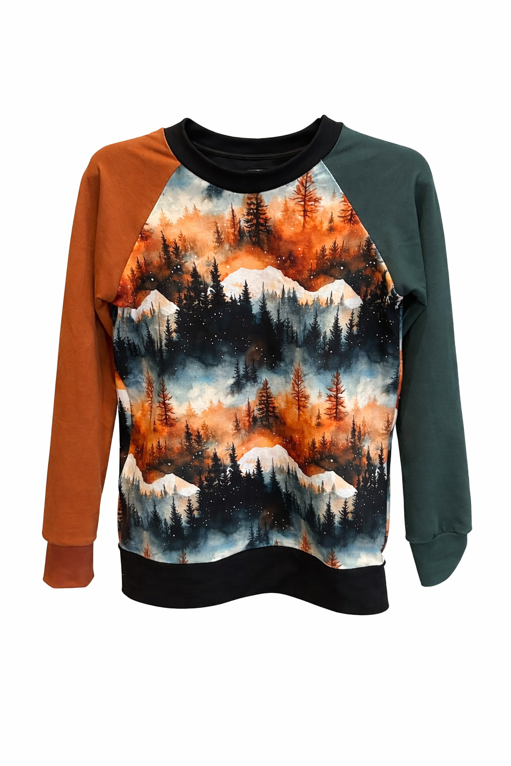 CHANDAIL montagne noir et manche 2 COULEURS