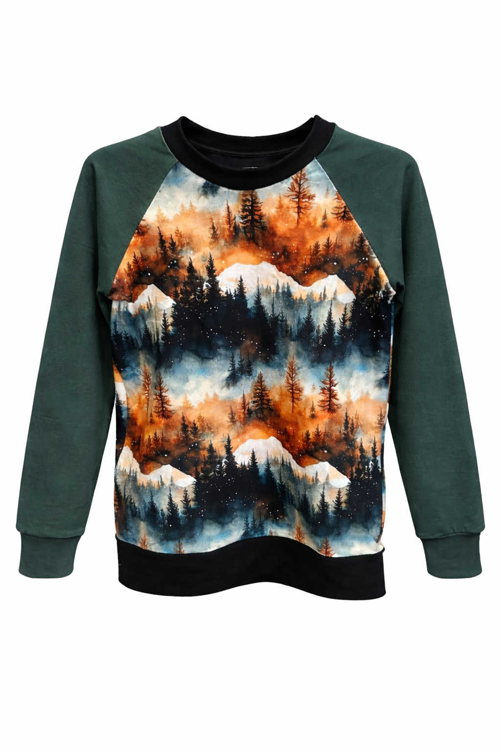 CHANDAIL montagne noir et manche PINE