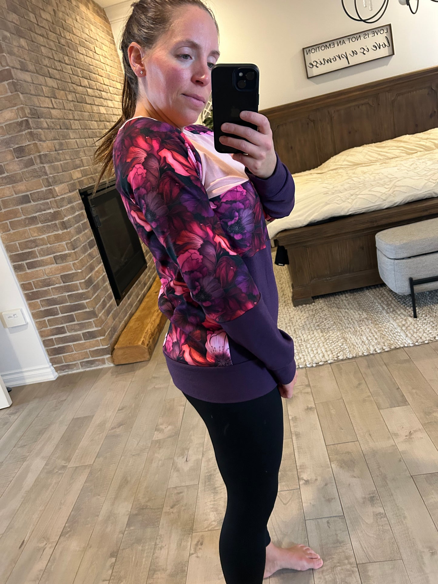 Tunique squish fleuri et plum