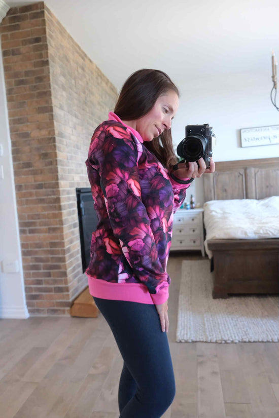 Tunique squish fleuri rose