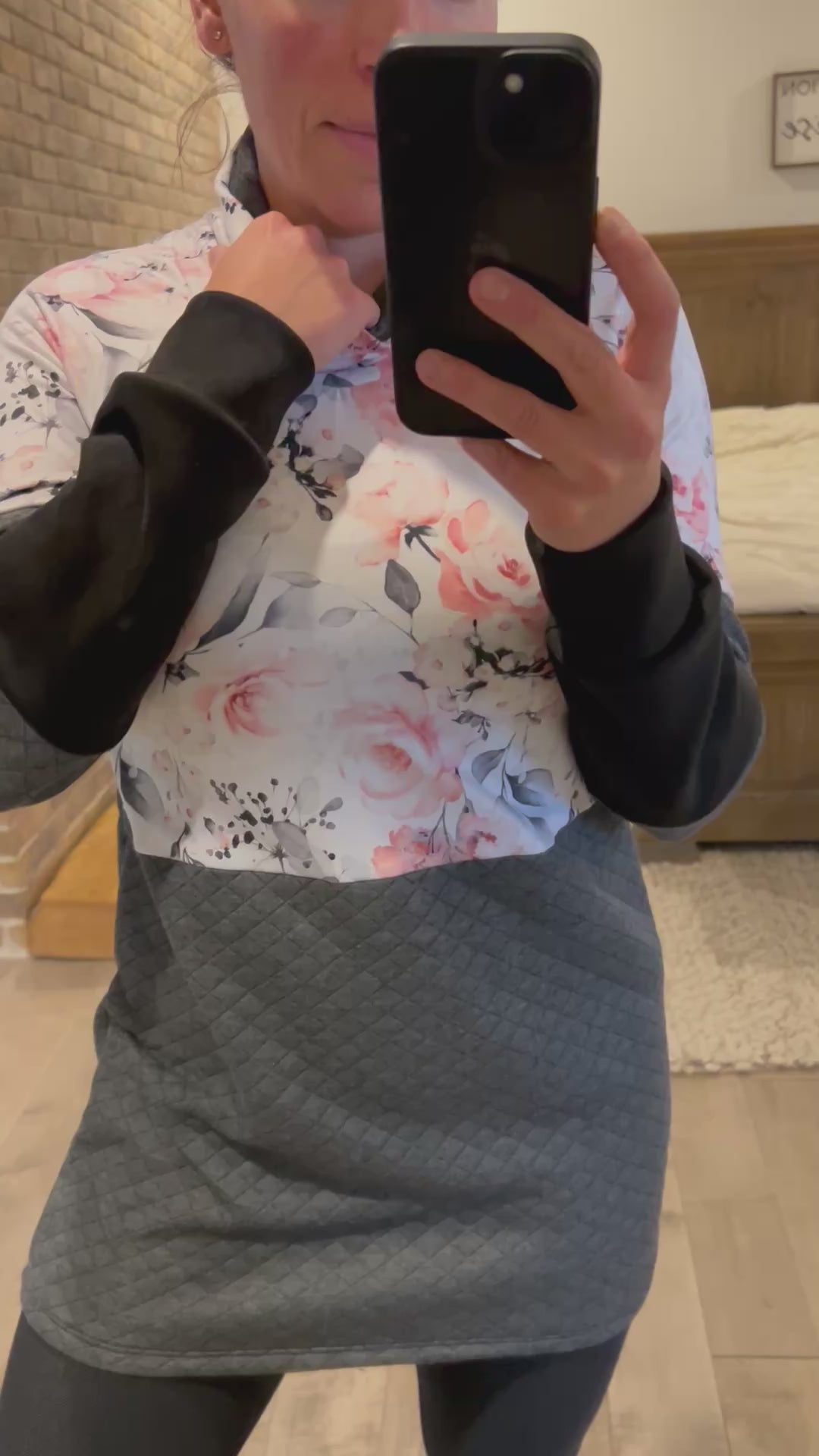 tunique matelassé et manche suédine