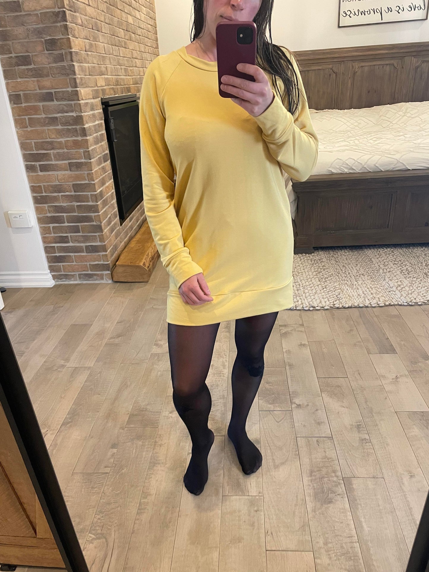 longueur chandail bambou terry Golden yellow MANCHE COURTE - Maman louve création
