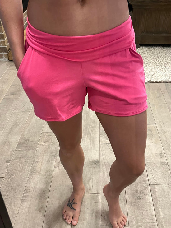 short bambou de coton rose flash - Maman louve création