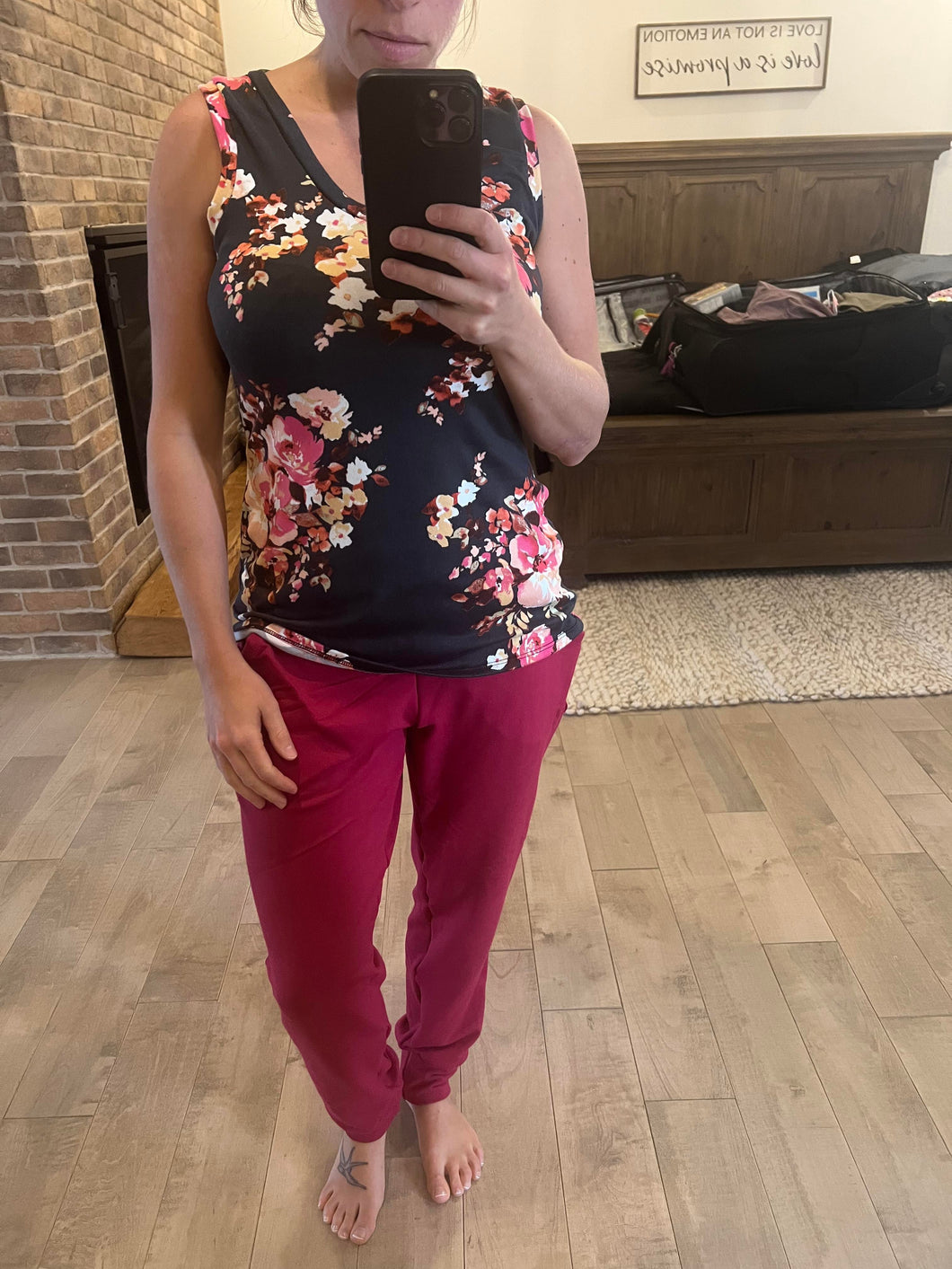 jogging bambou terry framboise